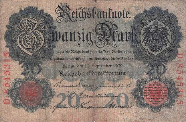 20 Mark 1909 ro.37 S/D